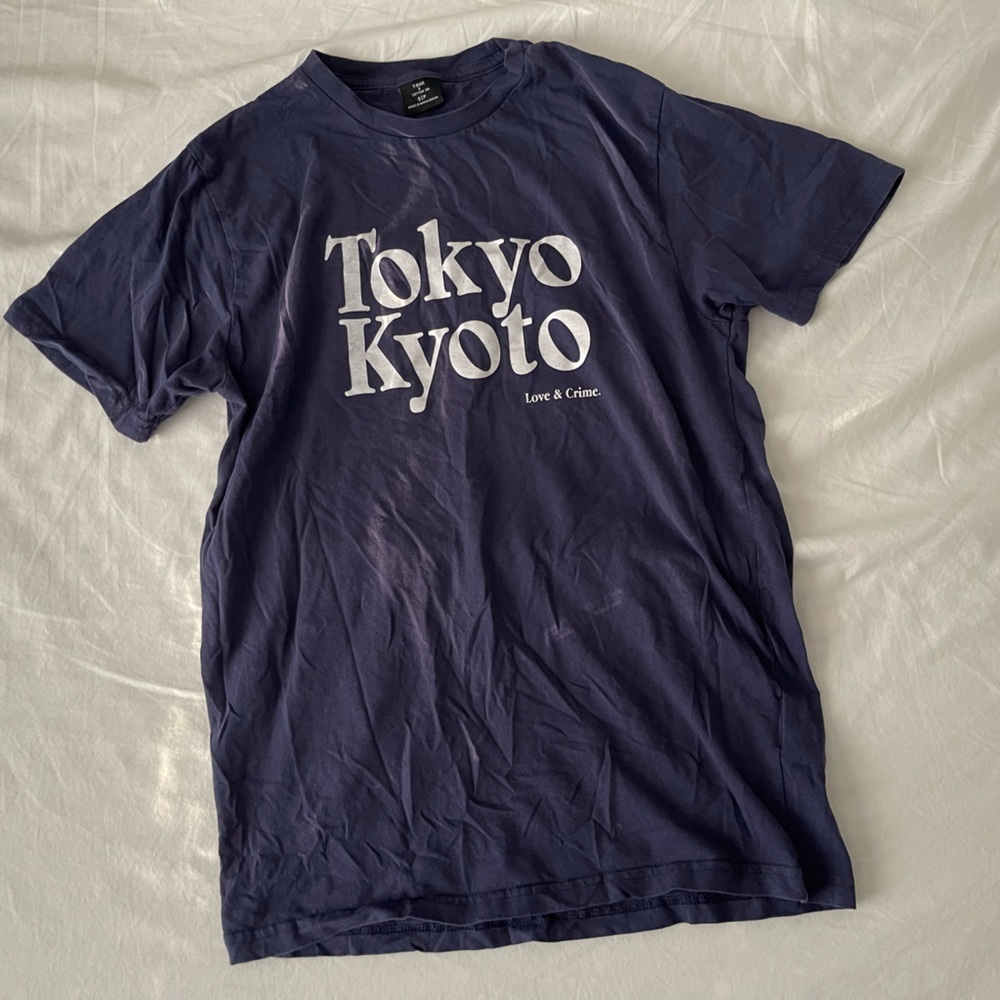 Cotton On Men’s Vintage Tokyo Kyoto Navy Graphic Tee size small